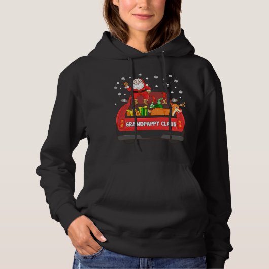 Grandpappy Claus Rode Vrachtwagen Santa rendier El Hoodie (Voorkant)