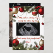 Grandparent Christmas Pregnancy Announcement Card Feestdagenkaart (Voorkant / Achterkant)
