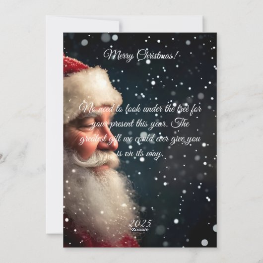 Grandparent Christmas Pregnancy Announcement Card Feestdagenkaart (Achterkant)