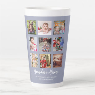 GRANDPARENT FOTO COLLAGE GIFTS - Dustblauw Latte Mok