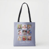 GRANDPARENT FOTO COLLAGE GIFTS - Dustblauw Tote Bag (Voorkant)