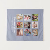 GRANDPARENT FOTO COLLAGE GIFTS - Dustblauw Wandkleed (Voorkant (horizontaal))