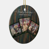 GRANDPARENT FOTO COLLAGE GIFTS - Rustisch hout Keramisch Ornament (Rechts)