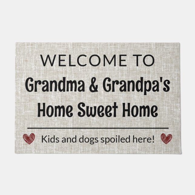 Grandparent Home Sweet Home  Welkom D Deurmat (Voorkant)