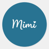 Grandparent Mimi - Mimi Script Heart Design Grandm Ronde Sticker (Voorkant)