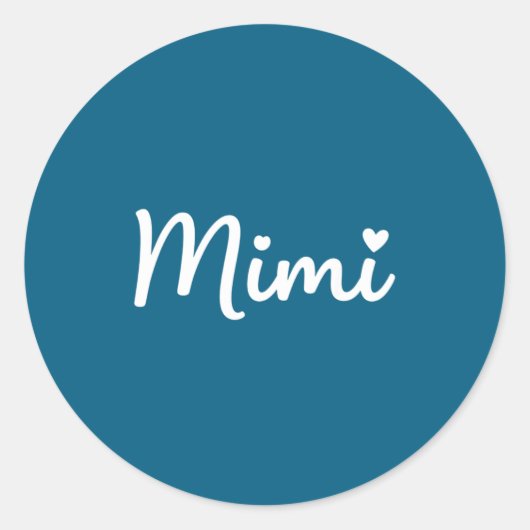 Grandparent Mimi - Mimi Script Heart Design Grandm Ronde Sticker (Voorkant)