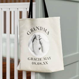 Grandparent New Baby Photo Grandma Canvas tas