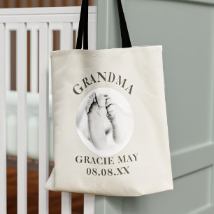Grandparent New Baby Photo Grandma Canvas tas