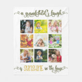 Grandparent Photo Collage Grandchilds Laugh Quote Fleece Deken (Voorkant)