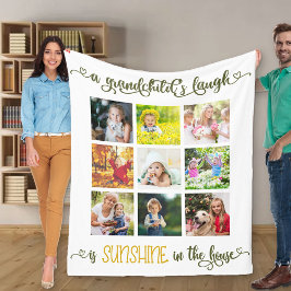 Grandparent Photo Collage Grandchilds Laugh Quote Fleece Deken