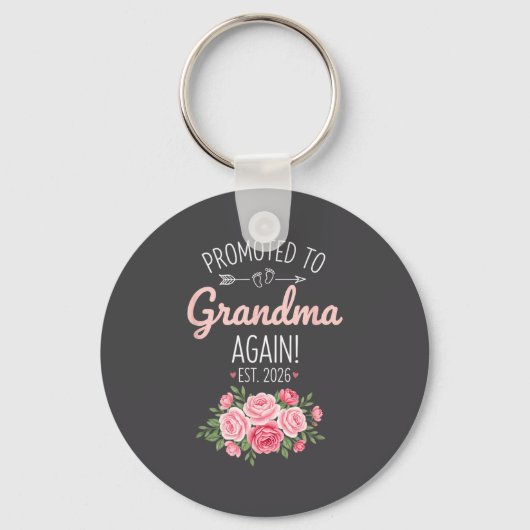 Grandparent Promoted To Grandma Again Est. 2026, N Sleutelhanger (Voorkant)