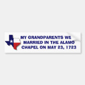 GRANDPARENTEN GEMAAKT TE ALAMO 1723 BUMPERSTICKER (Voorkant)