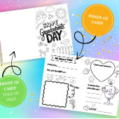 Grandparents Day Coloring Card: Fill-in-the-Blank  Kaart