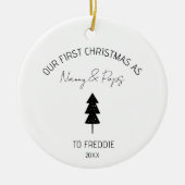 Grandparents First Christmas Baby Custom photo Keramisch Ornament (Voorkant)