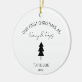 Grandparents First Christmas Baby Custom photo Keramisch Ornament (Links)
