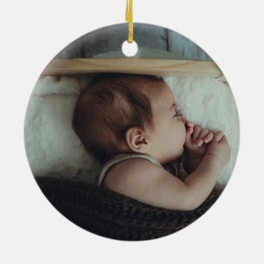 Grandparents First Christmas Baby Custom photo Keramisch Ornament (Achterkant)