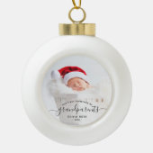 Grandparents First Christmas Photo Black Script Keramische Bal Ornament (Voorkant)