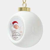 Grandparents First Christmas Photo Black Script Keramische Bal Ornament (Rechts)