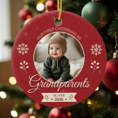 Grandparents First Christmas Photo Keramisch Ornament