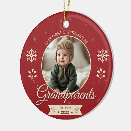 Grandparents First Christmas Photo Keramisch Ornament (Links)