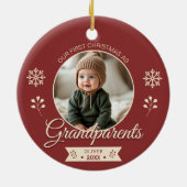 Grandparents First Christmas Photo Keramisch Ornament (Achterkant)