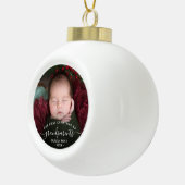 Grandparents First Christmas Photo White Script Keramische Bal Ornament (Rechts)