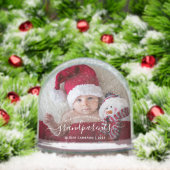 Grandparents First Christmas Photo White Script Sneeuwbol (Kerstmis)