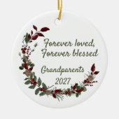 Grandparent's Forever Blessed Christmas Keramisch Ornament (Voorkant)