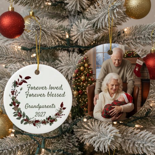 Grandparent's Forever Blessed Christmas Keramisch Ornament