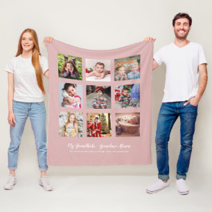 GRANDPARENTS FOTO GIFTS - Blush Pink Fleece Deken