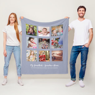 GRANDPARENTS FOTO GIFTS - Dustblauw Fleece Deken