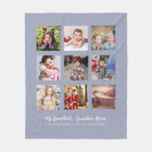 GRANDPARENTS FOTO GIFTS - Dustblauw Fleece Deken (Voorkant)