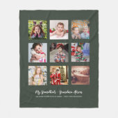 GRANDPARENTS FOTO GIFTS - Green Fleece Blanket (Voorkant)