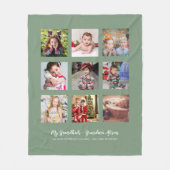 GRANDPARENTS FOTO GIFTS - Green Fleece Blanket Deken (Voorkant)