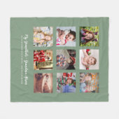 GRANDPARENTS FOTO GIFTS - Green Fleece Blanket Deken (Voorkant (Horizontaal))