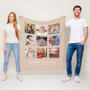 GRANDPARENTS FOTO GIFTS - Peach Fleece Deken