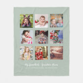GRANDPARENTS FOTO GIFTS - Sage Green Fleece Deken (Voorkant)
