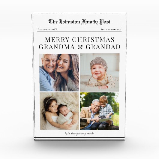Grandparents Newspaper Christmas Fotoblokken (Voorkant)