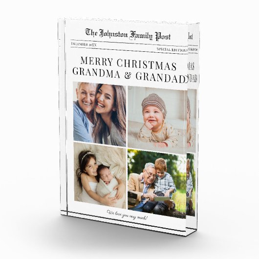 Grandparents Newspaper Christmas Fotoblokken (Rechts)