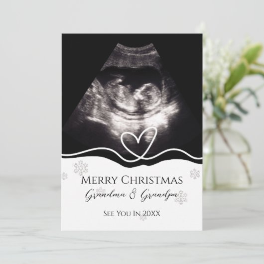 Grandparents Pregnancy Announcement Ultrasound Kaart (Staand voorkant)