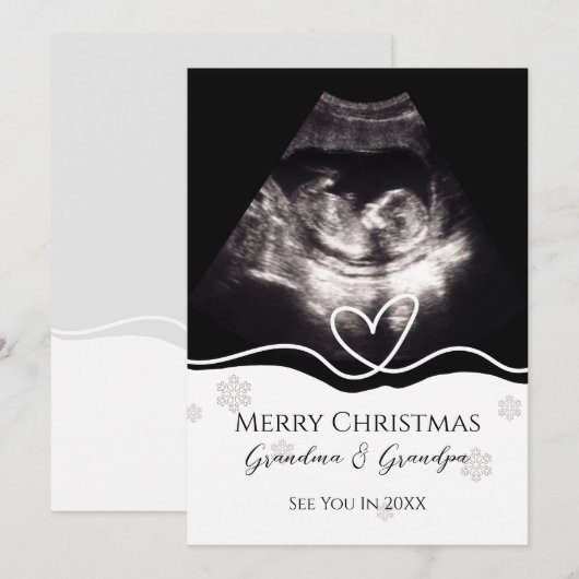 Grandparents Pregnancy Announcement Ultrasound  Kaart (Voorkant / Achterkant)