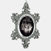 Grandparents Pregnancy Reveal Ultrasound Photo Tin Sneeuwvlok Ornament (Links)