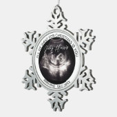 Grandparents Pregnancy Reveal Ultrasound Photo Tin Sneeuwvlok Ornament (Rechts)