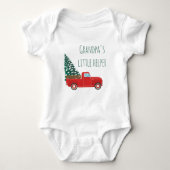 Grandpas Little Helper Pickup Truck-kerstboom Romper (Voorkant)