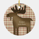 Grandpas Little Hunter Rustic Log Cabin Keramisch Ornament (Achterkant)