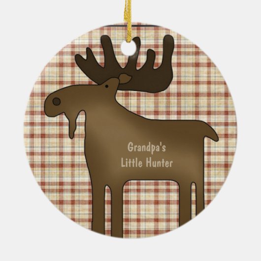 Grandpas Little Hunter Rustic Log Cabin Keramisch Ornament (Achterkant)