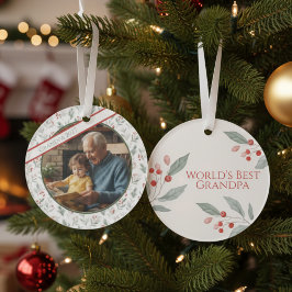 Grandpa's Love Ornament - Custom Photo Keepsake