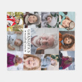 Grandpa's Mischief Crew Photo Collage Keepsake Fleece Deken (Voorkant (Horizontaal))
