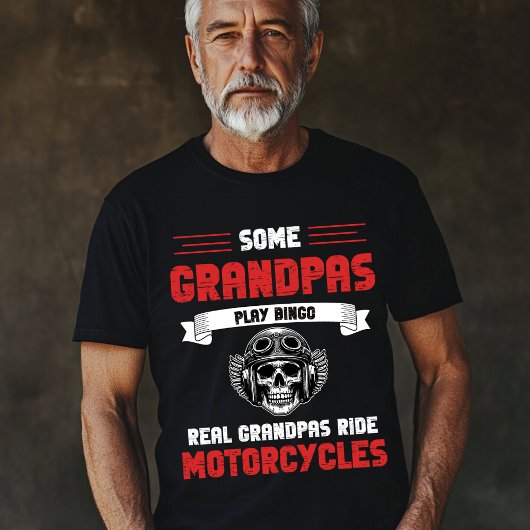 Grandpas Play Bingo Real Grandpas Ride Motorycli T-shirt