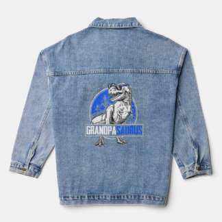 Grandpasaurus Rex Dinosaur Grandpa Saurus Denim Jacket